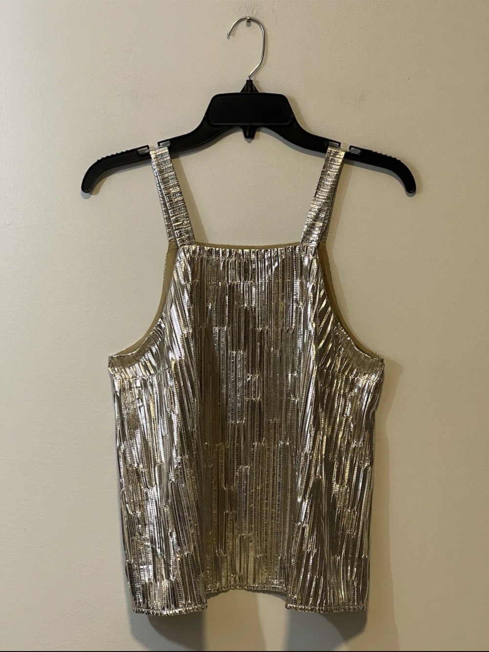 Anthropologie Maeve Shine On Silver Metallic Tank Size Medium